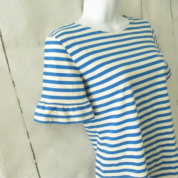J. Crew Striped Ruffle Sleeve Top Size Small - Picture 2 of 5